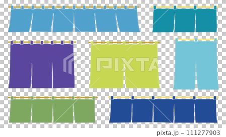 冷色門簾向量插圖集 冷色門簾向量插圖集 111277903