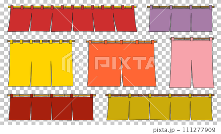 暖色門簾向量插圖集 暖色門簾向量插圖集 111277909