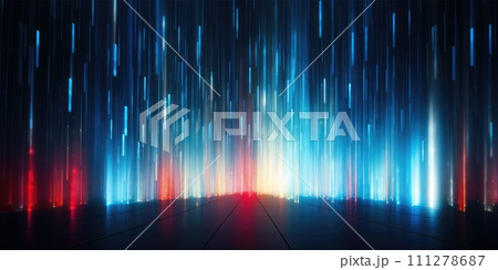 AI-generated content. abstract light technology background glows in dark of comeliness 111278687