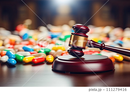 AI-generated content. legal gavel and pharmacy pills law concept 111279416
