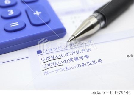クレジットカードのリボ払いに関する書類 111279446