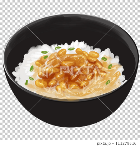 手描きテイスト納豆ご飯 手描きテイスト納豆ご飯 111279516