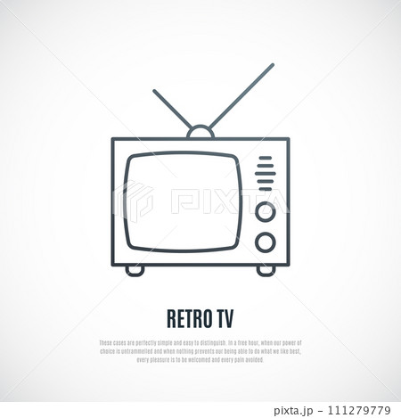 Vintage TV in simple line style. Vintage TV in simple line style. 111279779