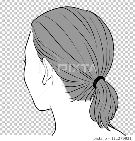 打結的女人後腦勺斜向後 打結的女人後腦勺斜向後 111279921
