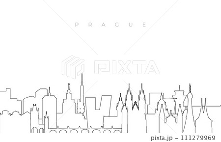 Outline Prague skyline. Outline Prague skyline. 111279969