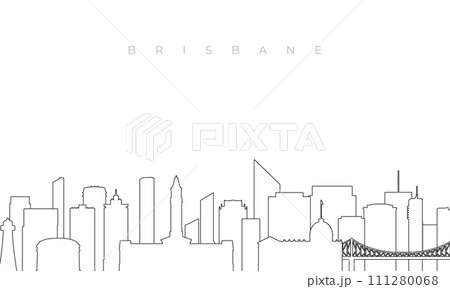 Outline Brisbane skyline. Outline Brisbane skyline. 111280068