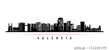 Valencia skyline horizontal banner. Valencia skyline horizontal banner. 111280179