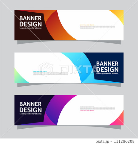 Vector set of landscape banner background design concept. Web background business layout template Vector set of landscape banner background design concept. Web background business layout template 111280209