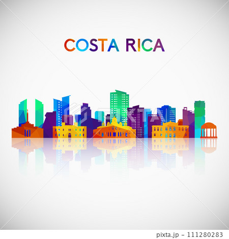 Costa Rica skyline silhouette in colorful geometric style. 111280283
