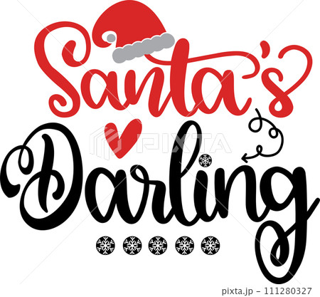Santa's Darling, Merry Christmas, Santa, Christmas Holiday, Vector Illustration File 111280327