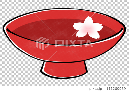 桜の花が入った酒 111280989