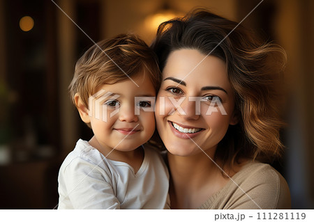 Joyful Mother-Son Bond Genuine Smiles and Warmth in a Loving Family Moment. created with Generative AI Joyful Mother-Son Bond Genuine Smiles and Warmth in a Loving Family Moment. created with Generative AI 111281119