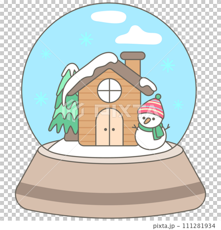 sweet winter snowman Christmas Snow Globes and Glitter Dome 111281934
