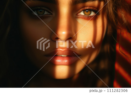 Soulful Gaze Abstract Portrait of a Woman with...のイラスト素材 [111282306 ...