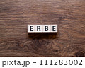 Erbe - herbal,word concept on building blocks, text 111283002