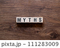 Myths - word concept on building blocks, text 111283009