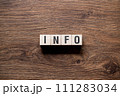Info - word concept on building blocks, text 111283034