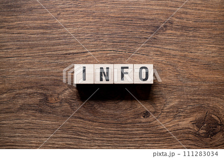 Info - word concept on building blocks, text 111283034