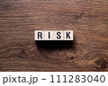 Risk - word concept on building blocks, text 111283040