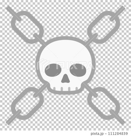 Skeleton and crossed chains symbol 111284839