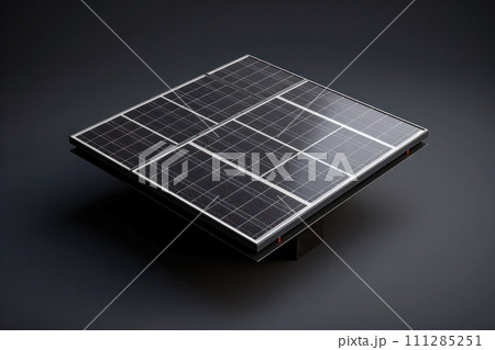 Photovoltaic solar power panel against a sky background green 111285251