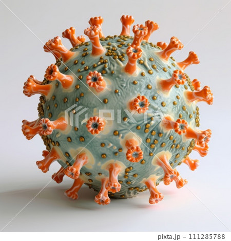 close-up representation of a virus particle close-up representation of a virus particle 111285788