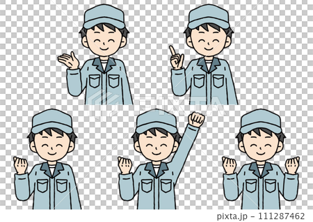 Male pose set wearing work clothes Male pose set wearing work clothes 111287462