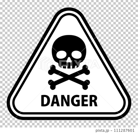 骷髏標記危險警告標誌 111287601