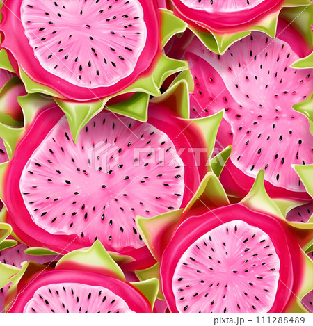 seamless pattern with exotic fruits 111288489