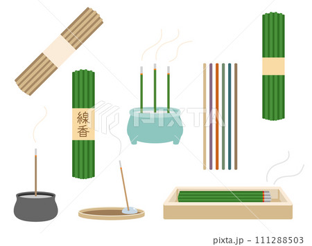 線香をイメージしたイラストのセット 111288503
