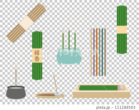 線香をイメージしたイラストのセット 111288503