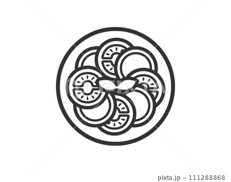 カプレーゼのアイコン(線画)のイラスト カプレーゼのアイコン(線画)のイラスト 111288868