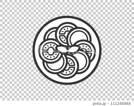 カプレーゼのアイコン(線画)のイラスト カプレーゼのアイコン(線画)のイラスト 111288868