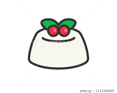 パンナコッタのアイコン(線画カラー)のイラスト パンナコッタのアイコン(線画カラー)のイラスト 111288880