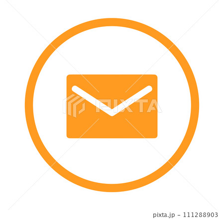 Mail Orange Icon Email Icon Special Orange Round Button — Stock
