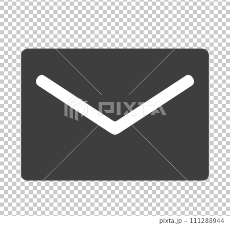 シンプルな黒色のメールアイコン	 111288944