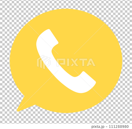 簡單的黃色電話和語音氣泡 111288980
