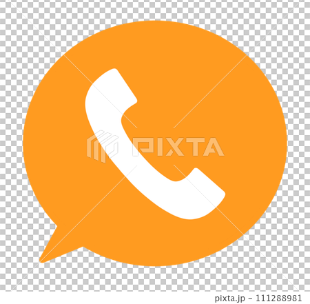 簡單的橙色電話和語音氣泡 111288981