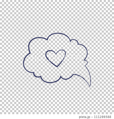 Isolated Hand Drawn Speech Bubble with heart 111289388