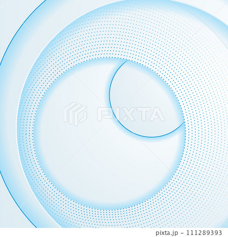 White geometric circles with blue dotted lines abstract background 111289393
