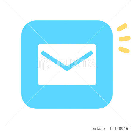 シンプルな水色のメールアイコン	 111289469