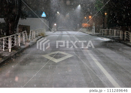 積雪した道路　イメージ 111289646