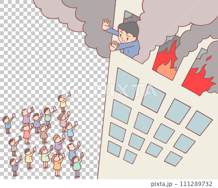 社會議題 - 火災場景、智慧型手機攝影、旁觀者、缺乏道德規範 111289732