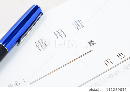 お金を貸し借りする際の取り決めを明文化した借用書 111289855