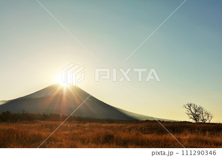 日本の夜明け ダイヤモンド富士 日本の夜明け ダイヤモンド富士 111290346