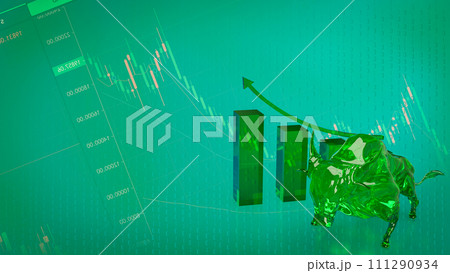 The Bull 3d figure for Business or positive sentiment often encourages buying. 111290934