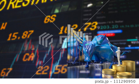 The Bull 3d figure for Business or positive sentiment often encourages buying. The Bull 3d figure for Business or positive sentiment often encourages buying. 111290950
