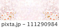 桜の花と舞い散る花びらの春イメージ背景素材 111290984
