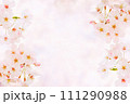 桜の花びらサイドフレーム（春イメージ背景素材） 111290988