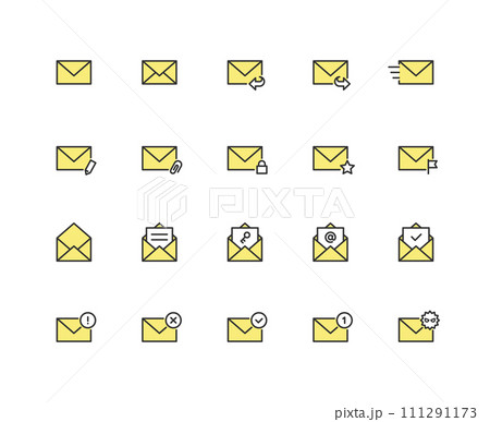 メールのカラーアイコンセット 111291173